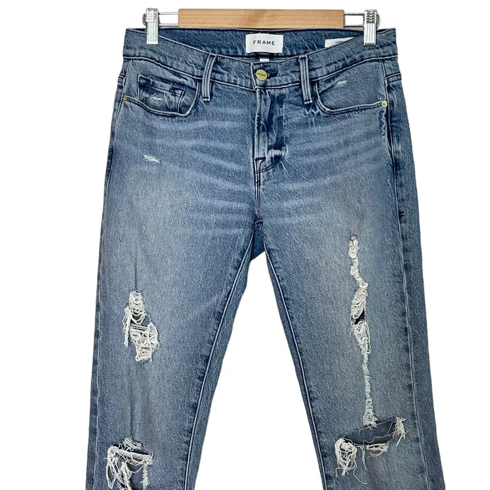 Frame Womens Le Garcon Beldon Rips Straight Leg Jeans Size 25 Distressed - Picture 3 of 12